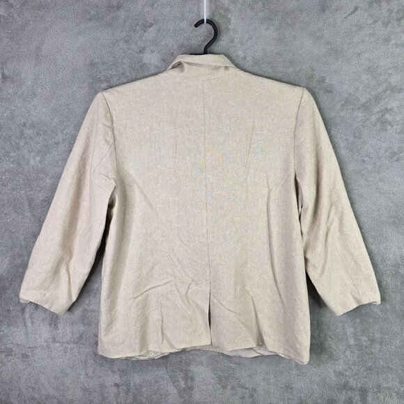 Womens Old Navy Beige Linen Blend Double Breasted Blazer Jacket Size XL - Picture 4 of 7